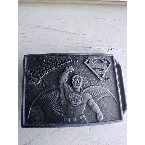 VINTAGE 1976 LEE Co. SUPERMAN METAL BELT BUCKLE - Picture 4 of 6